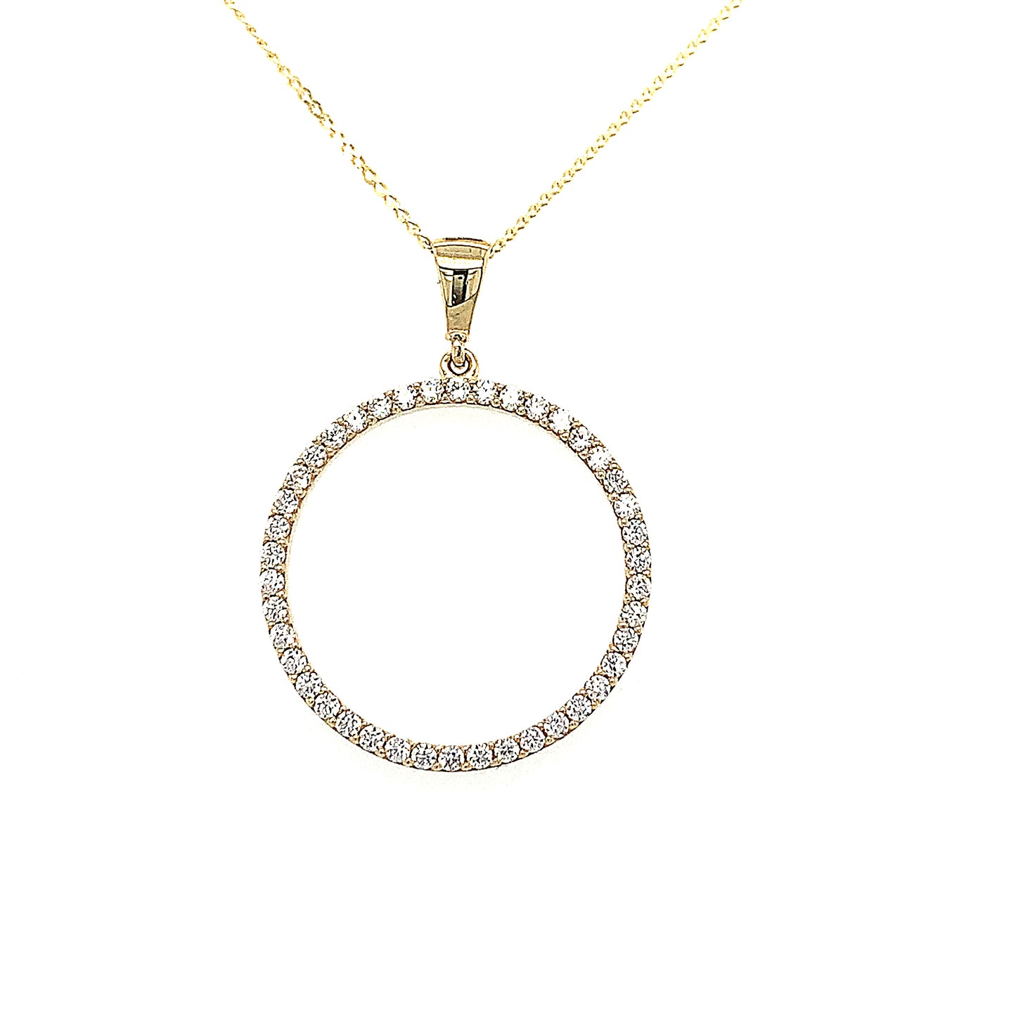 9ct Cubic Zirconia Open Circle Pendant