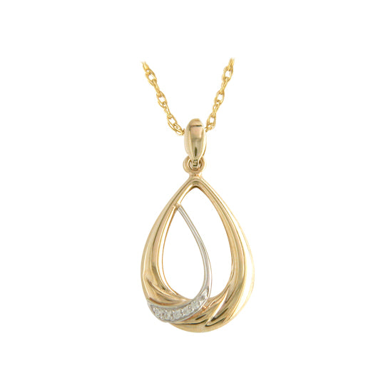 9ct 2 Colour Cubic Zirconia Open Loop Pendant