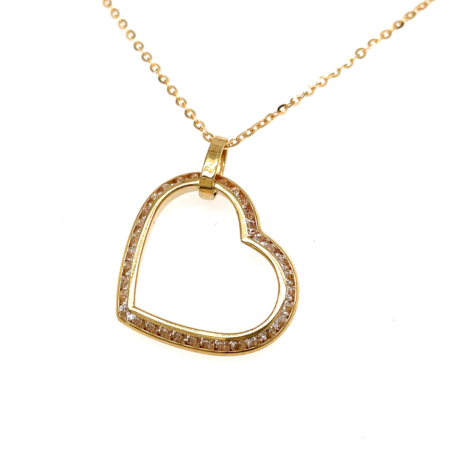 9ct Heart Pendant With Cubic Zirconia Detail