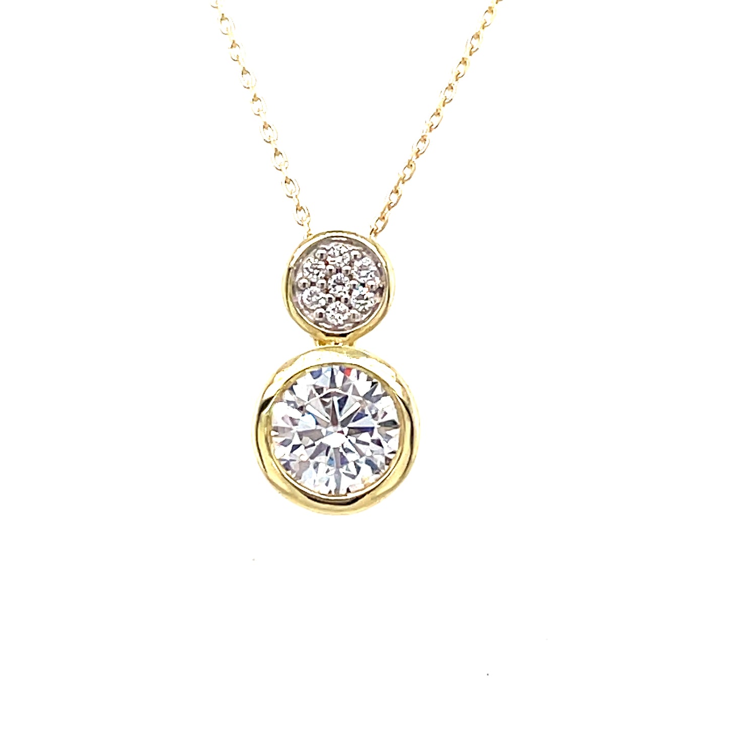 9ct Cubic Zirconia Rubover Cluster Top Pendant
