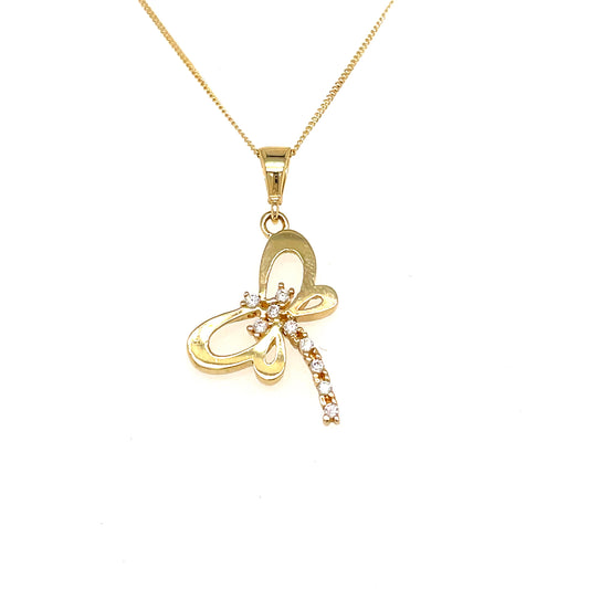 9ct Gold Cubic Zirconia Firefly Pendant