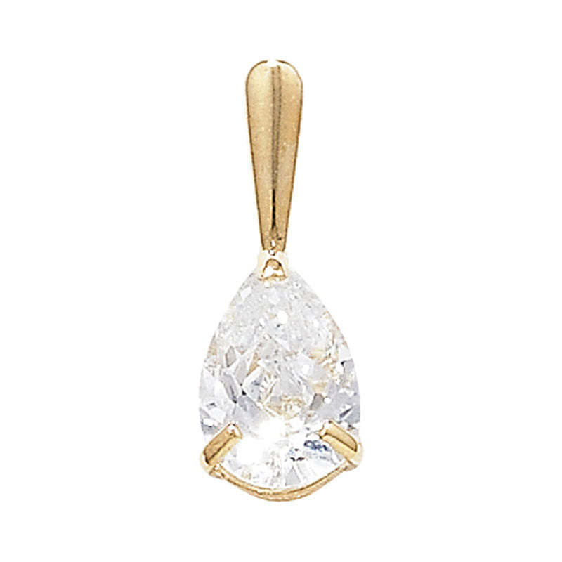 9ct Pendant Cubic Zirconia Pear Drop