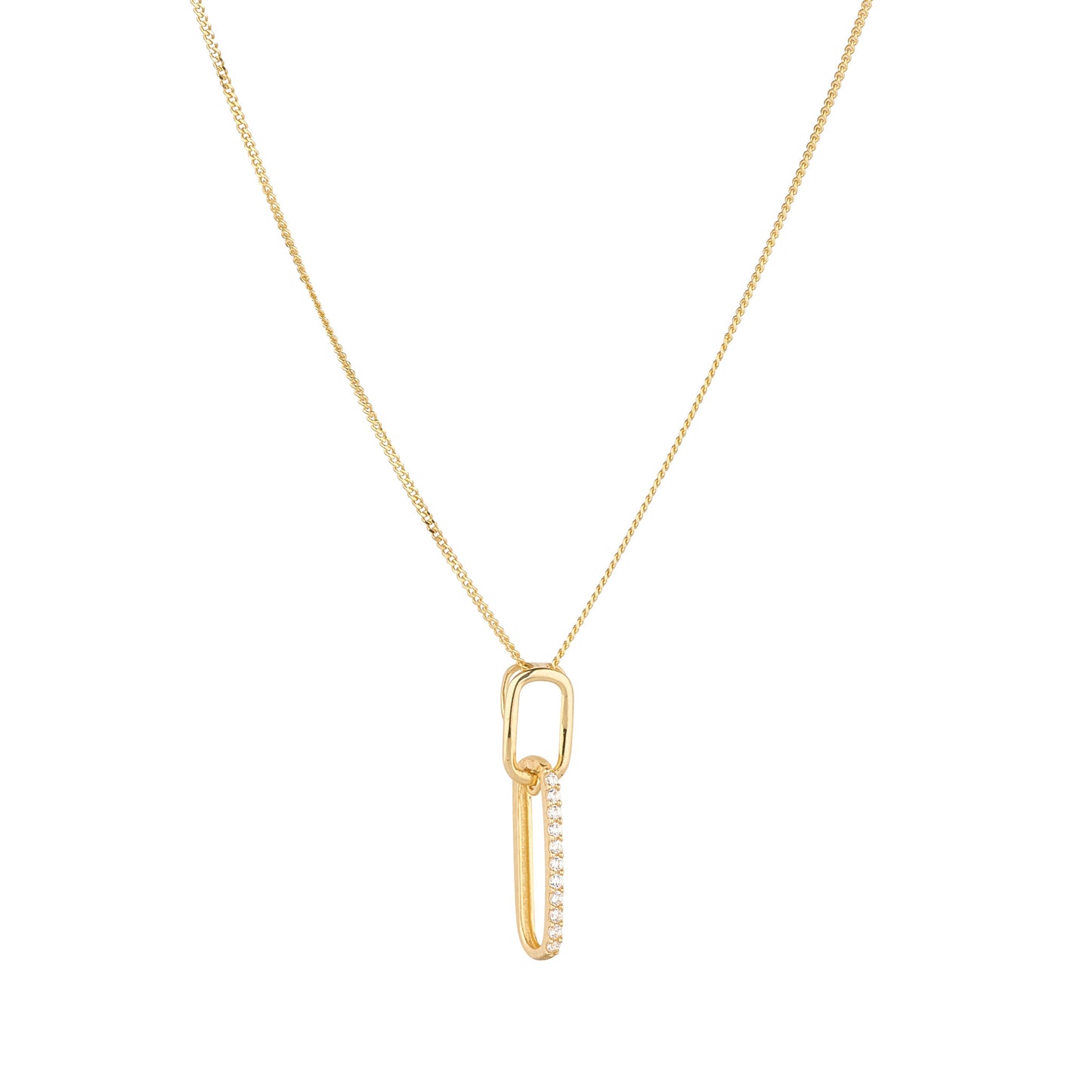 9ct Gold Drop Cubic Zirconia Open Link