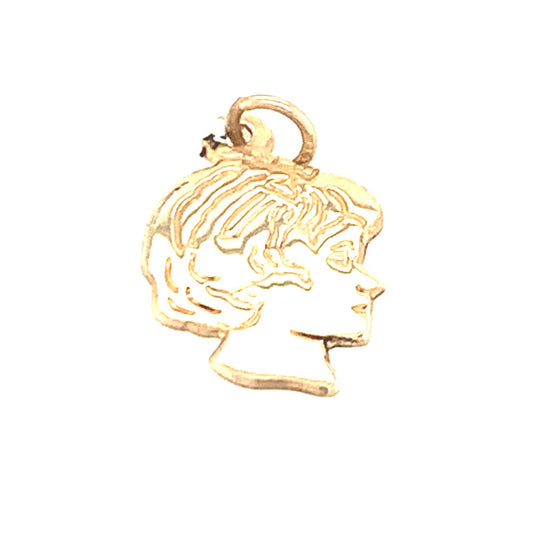 9ct Girls Head Pendant