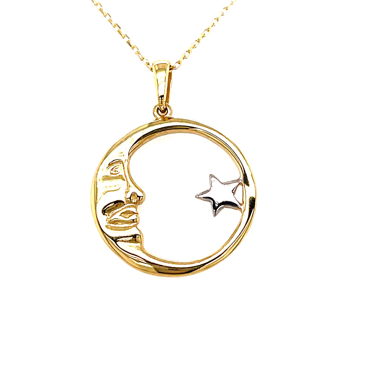 9ct Moon And Star Pendant