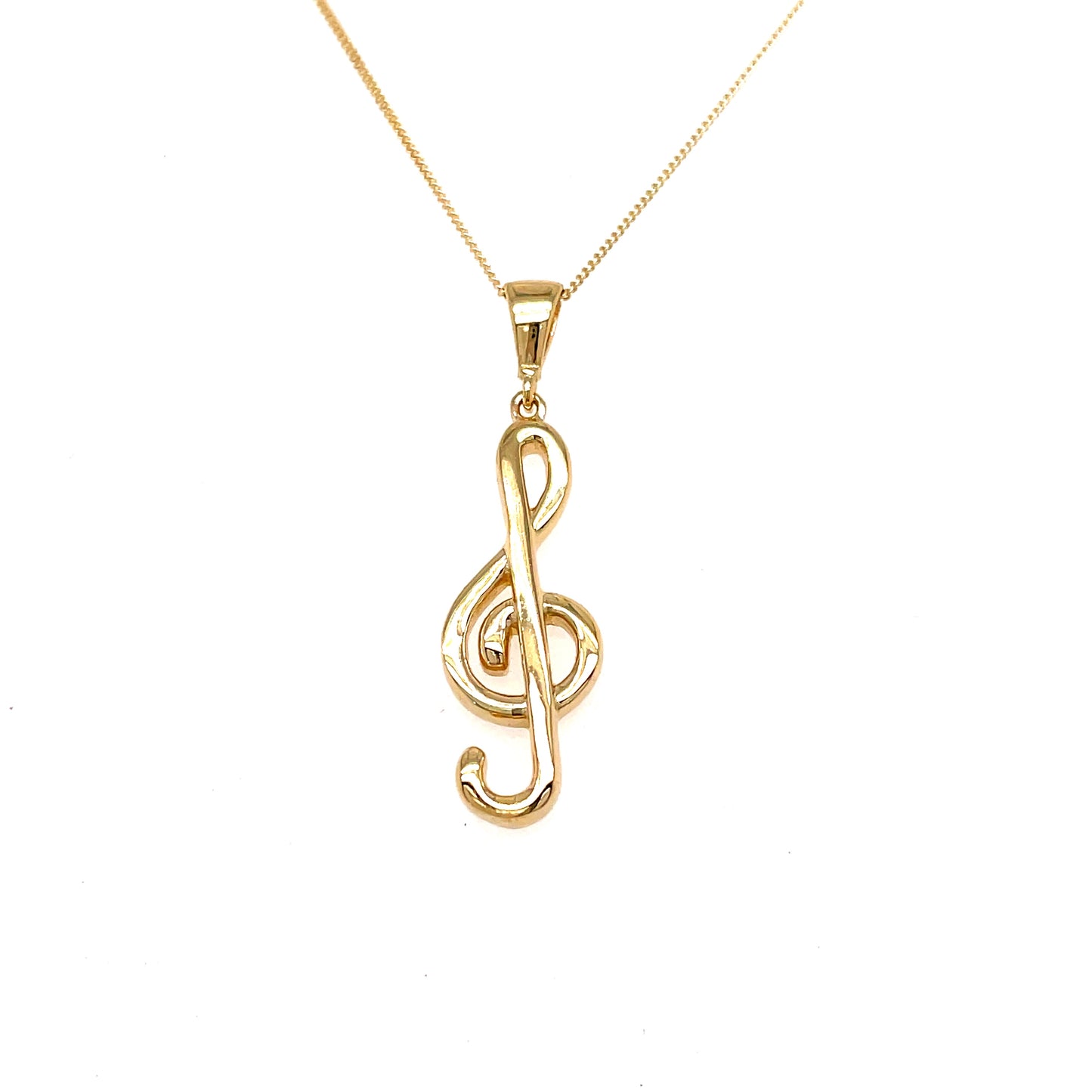 9ct Treble Clef Music Pendant