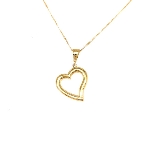 9ct Gold Open Centre Polished Heart Pendant