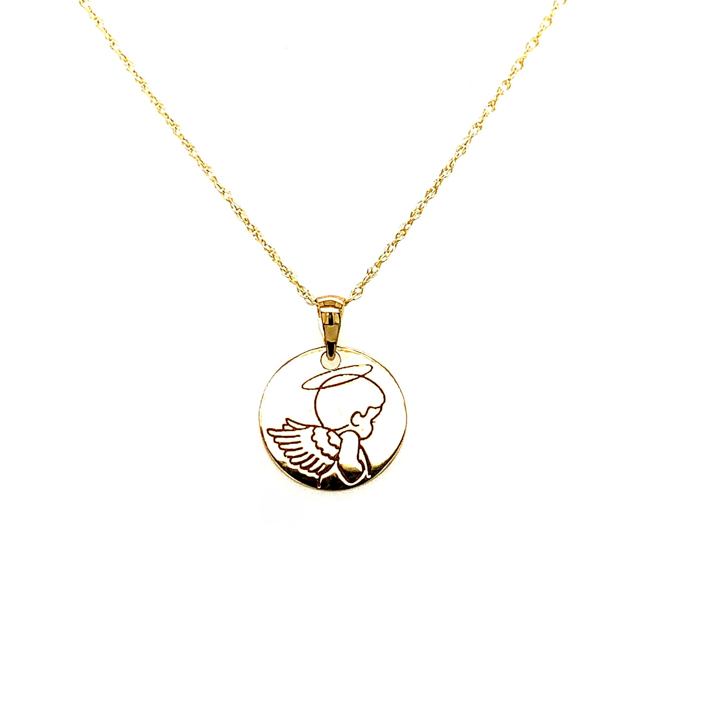 9ct Angel Disc Pendant