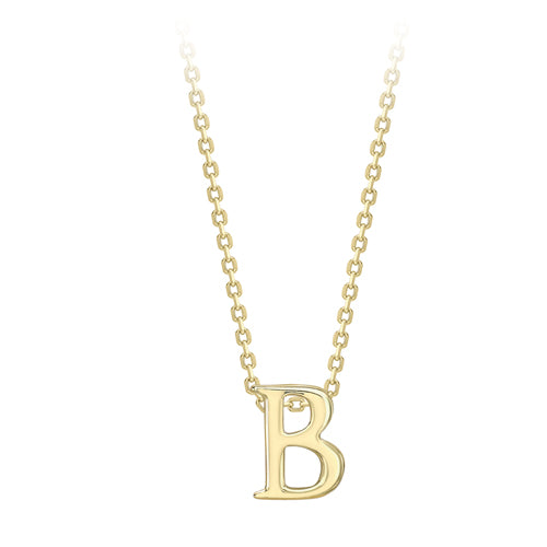 9ct Yellow Gold Plain Initial B Pendant