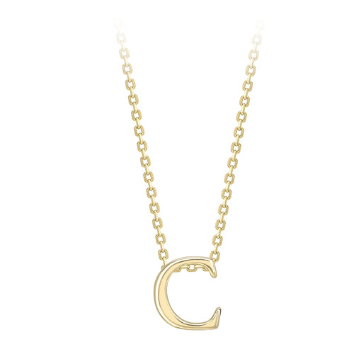 9ct Yellow Gold Plain Initial C Pendant