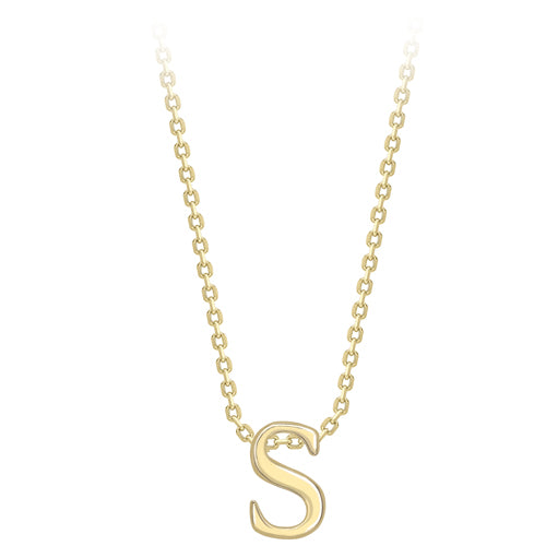 9ct Yellow Gold Plain Initial S Pendant