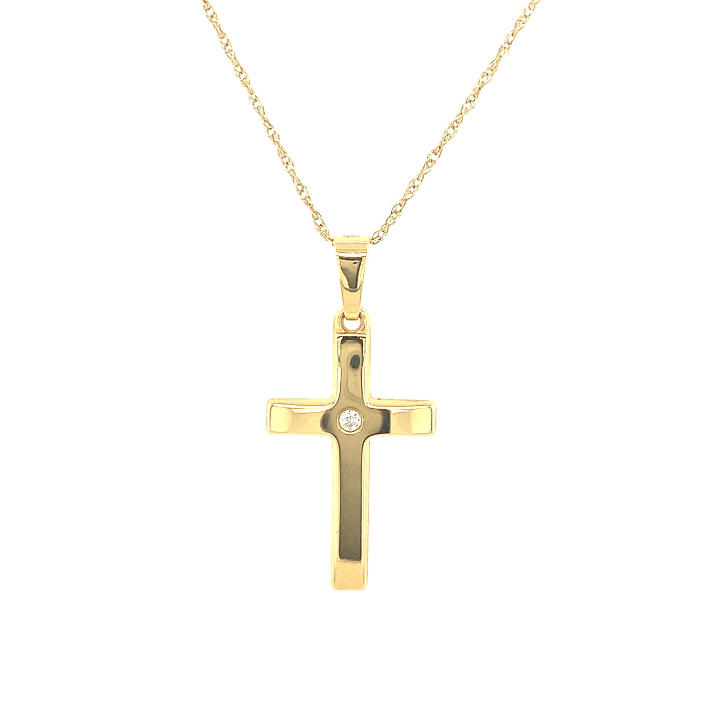 9ct Cubic Zirconia Centre Cross