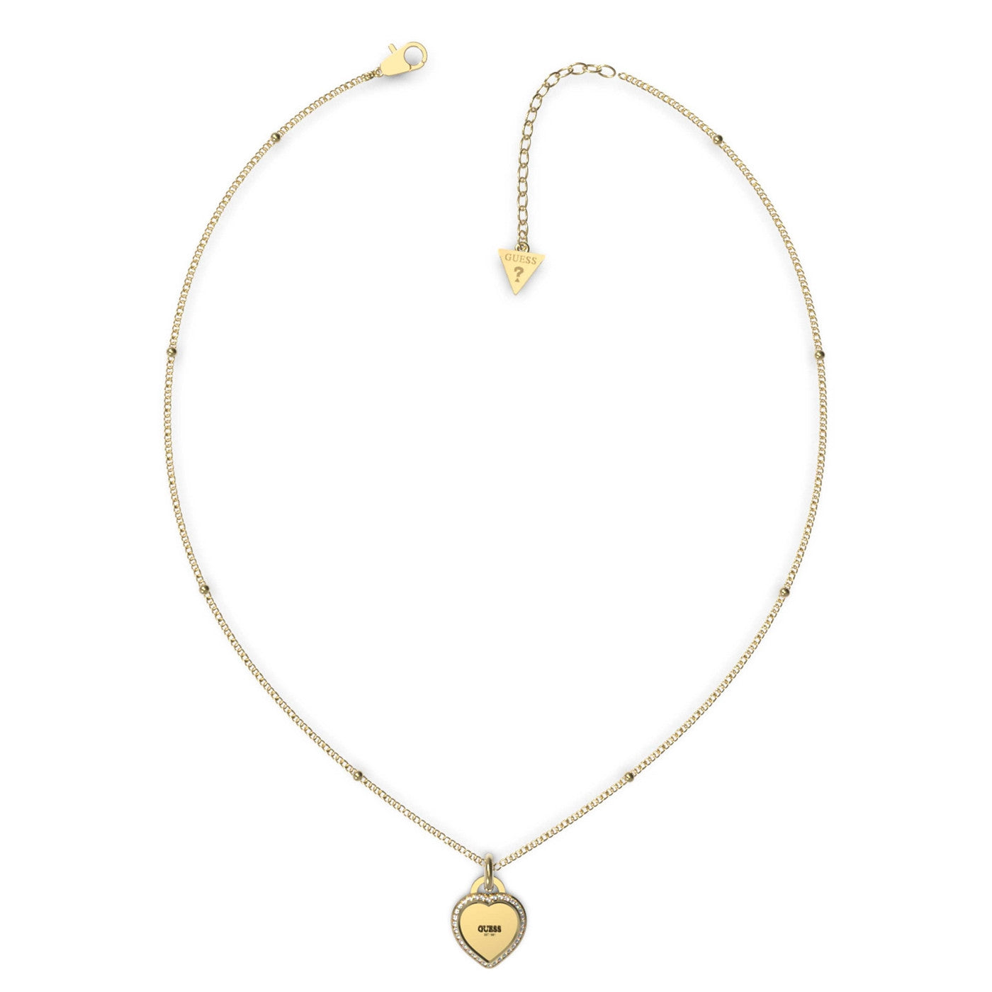 Guess Gold Plated Cubic Zirconia Heart Necklet