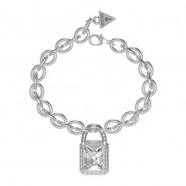 Guess Silverplated Cubic Zirconia Charm Bracelet