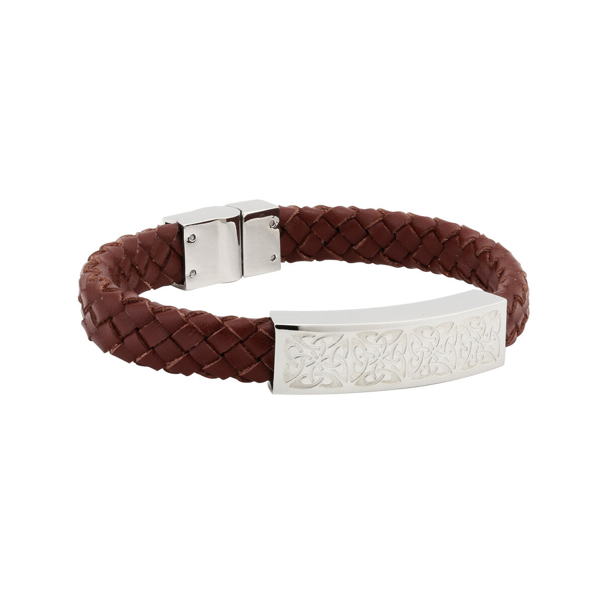 Stainless Steel Celtic Leather Bracelet