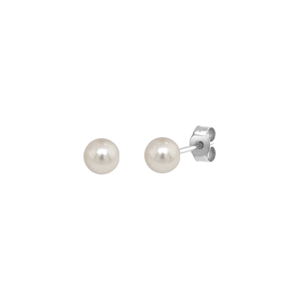 Sterling Silver Cultured Pearl 5.5-6mm Earrings