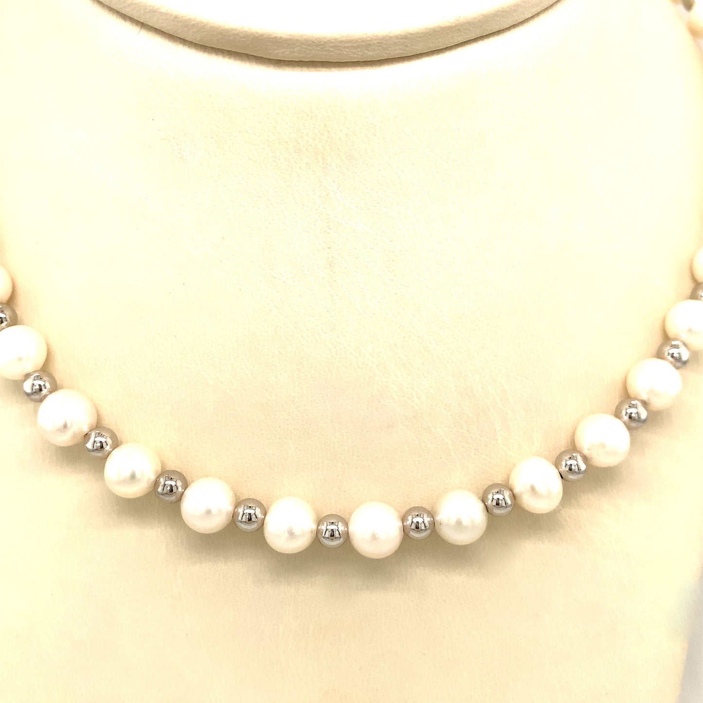 Sterling Silver And Pearl 16'' Necklet
