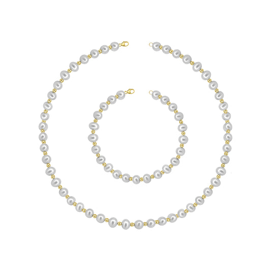 Sterling Silver Gold Plated 16' 6.5/7mm Pearl Bead String