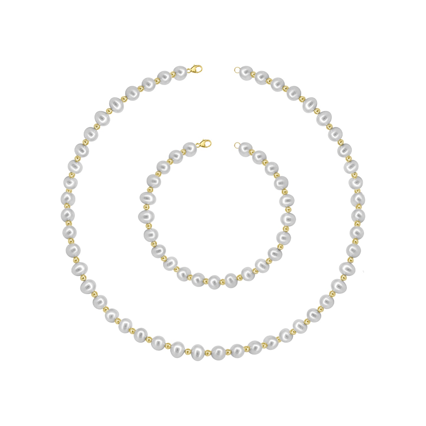 Sterling Silver Gold Plated 16' 6.5/7mm Pearl Bead String