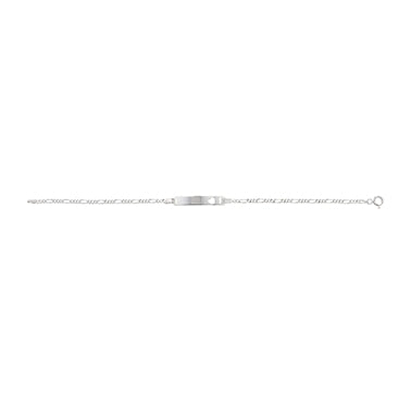 Sterling Silver Kids/ Teen Id  With Heart Cutout On Figaro Blet