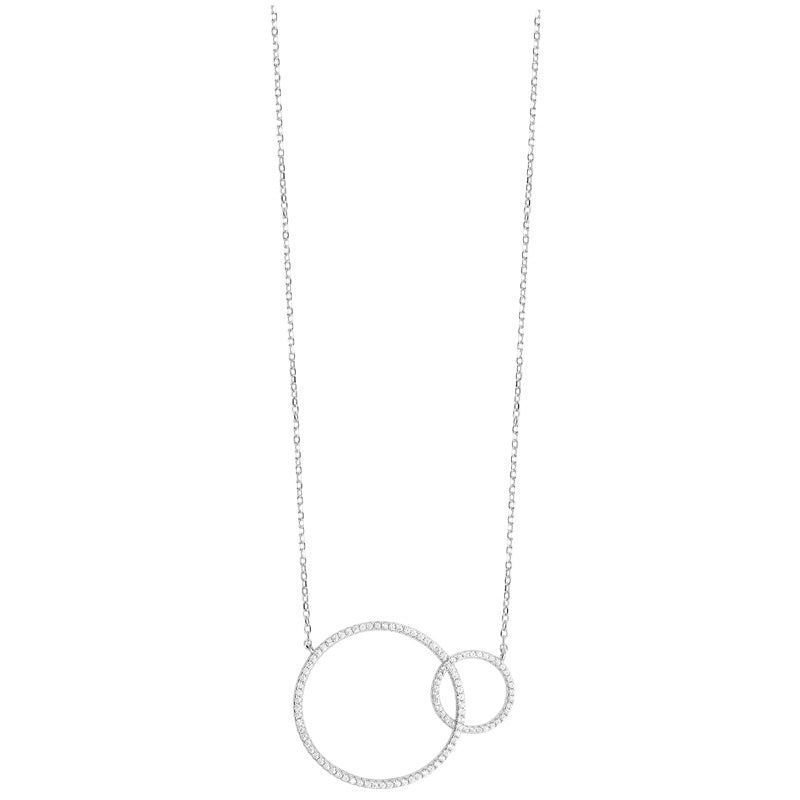 Sterling Silver Interlink Cubic Zirconia Necklet