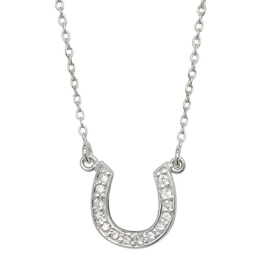 Sterling Silver Cubic Zirconia Horse Shoe Necklet