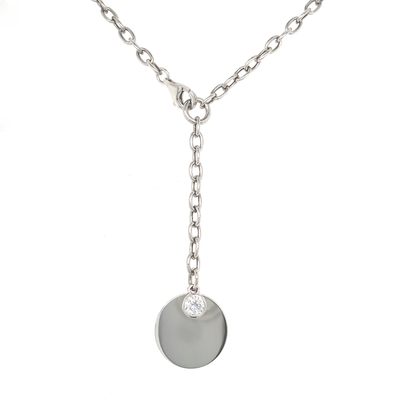 Sterling Silver Drop Disc Pendant