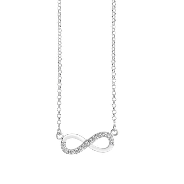 Sterling Silver Cubic Zirconia Infinity Necklet