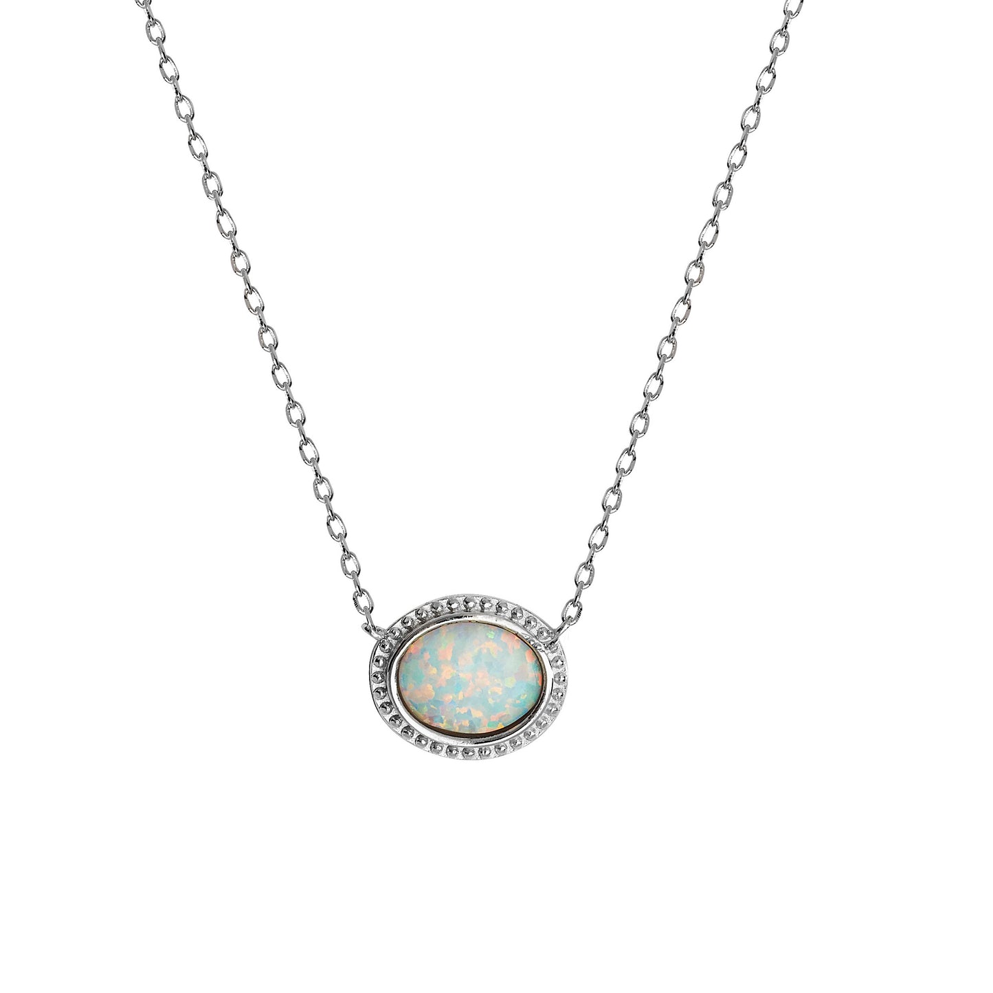 Sterling Silver Mother Of Pearl And Cubic Zirconia Necklet