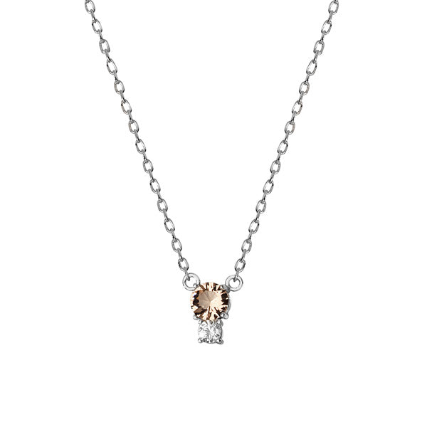 Sterling Silver Cubic Zirconia And Citrine Necklet
