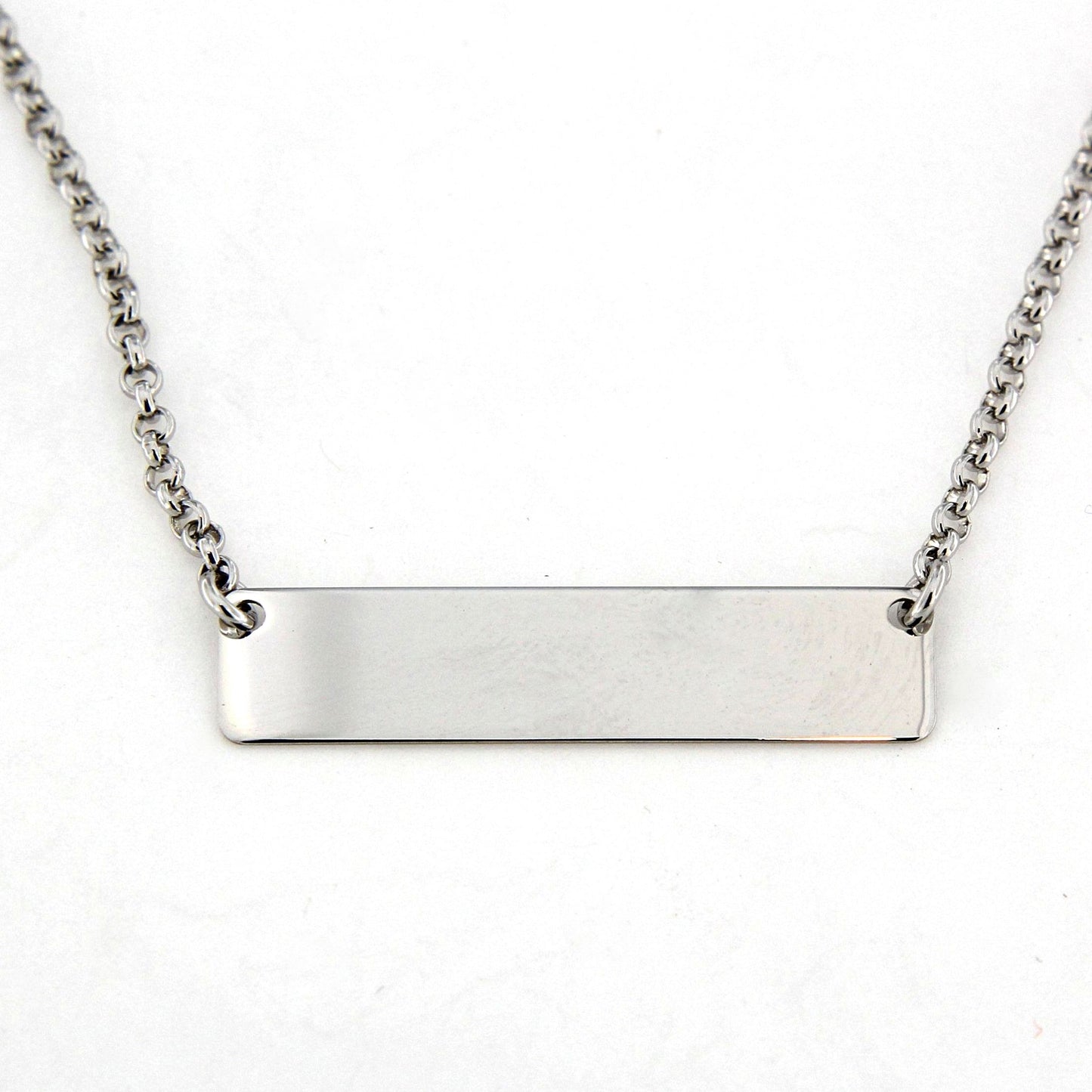 Sterling Silver Rectangular Bar Necklet