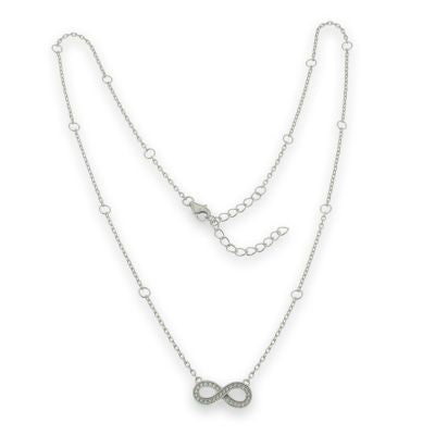 Sterling Silver Cubic Zirconia Infinity Necklet