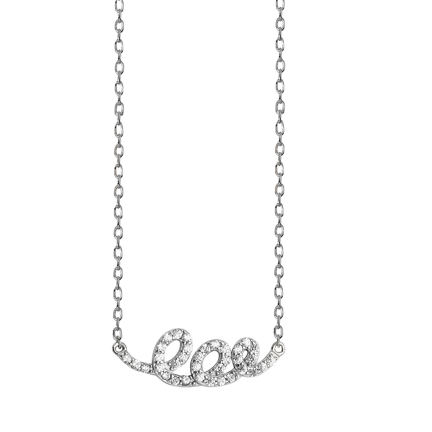 Sterling Silver Looped Cubic Zirconia Necklet