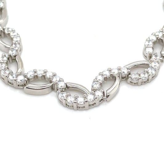 Sterling Silver Cubic Zirconia Weave Necklet