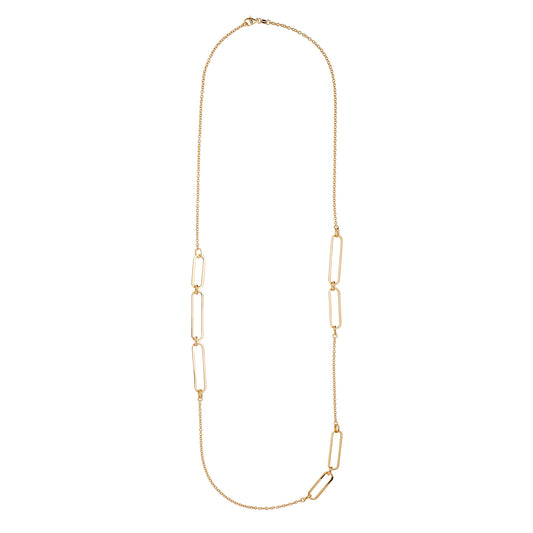 Sterling Silver And Gold Plated Open Link Necklet