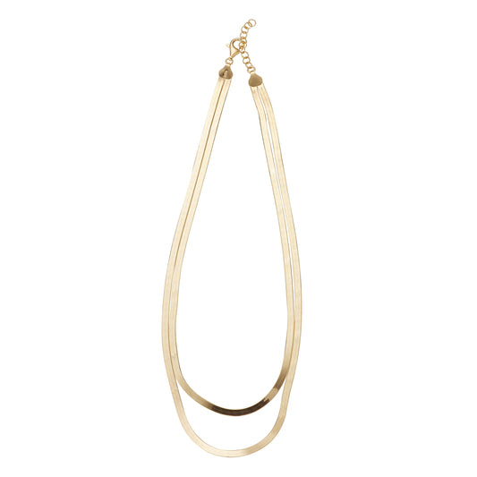 Sterling Silver Gold Plated Double Snake Chain Necklet
