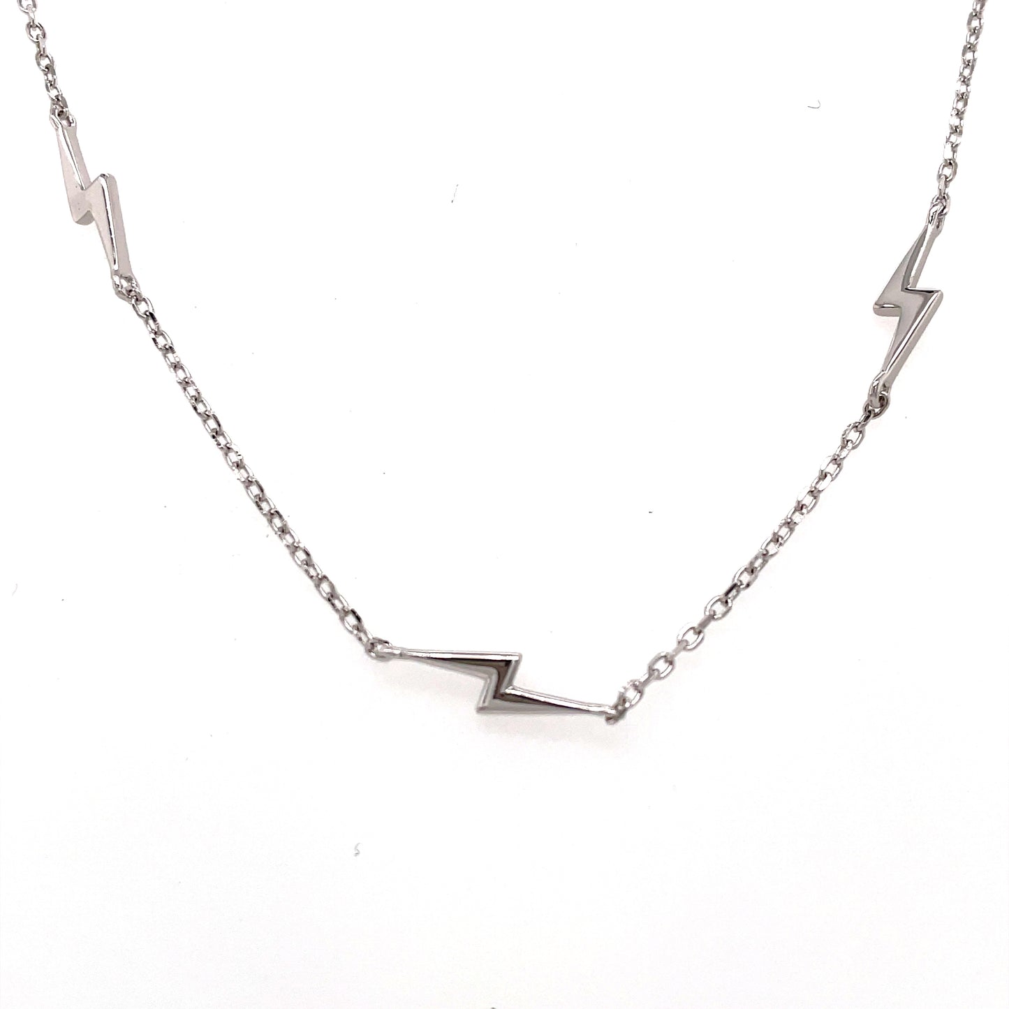 Sterling Silver Necklet With Lightening Bolts