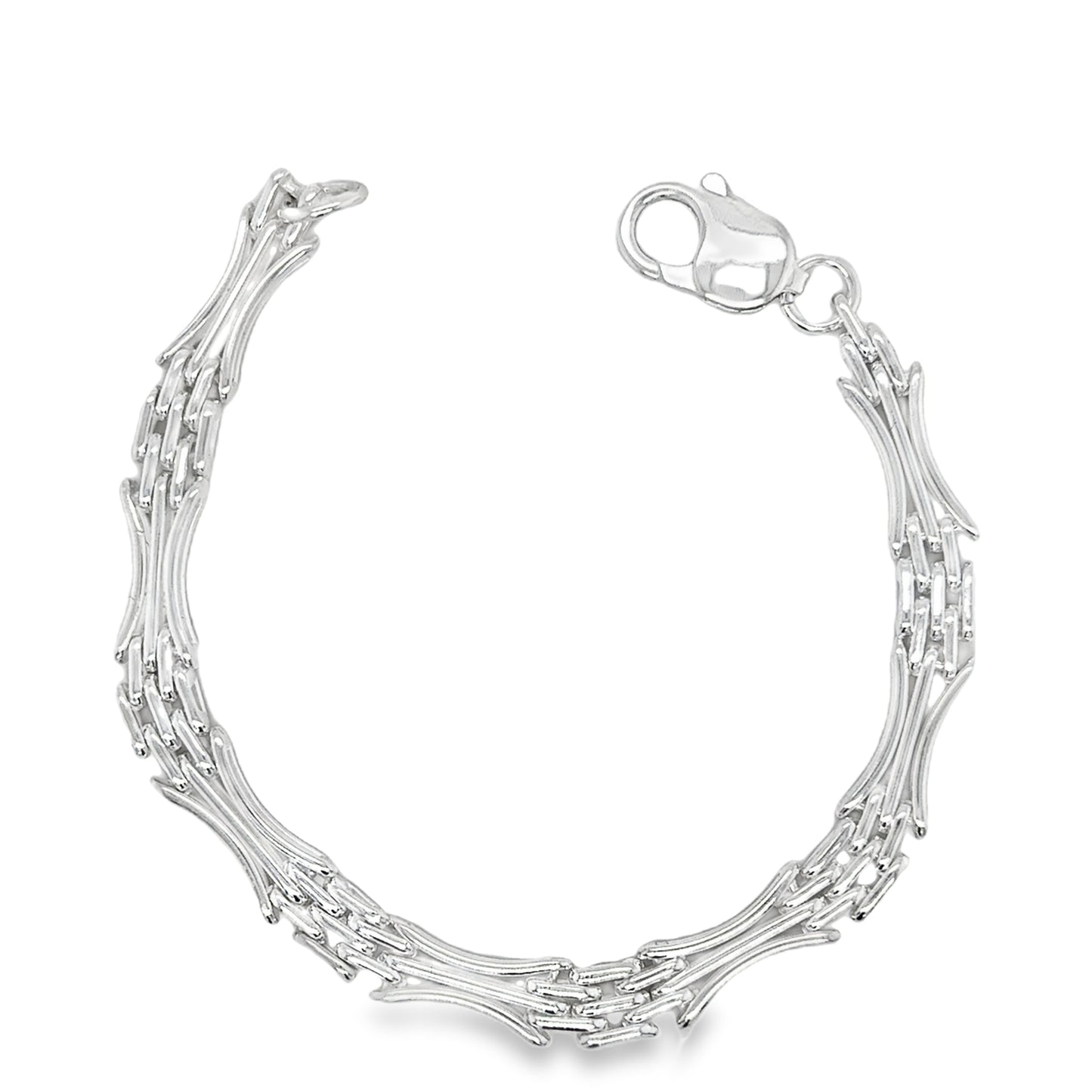 Sterling Silver 8mm Curved Gate Bracelet
