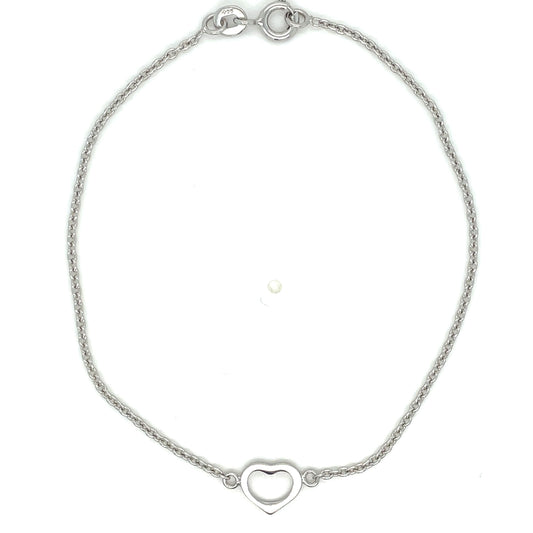 Sterling Silver Bracelet With Open Heart