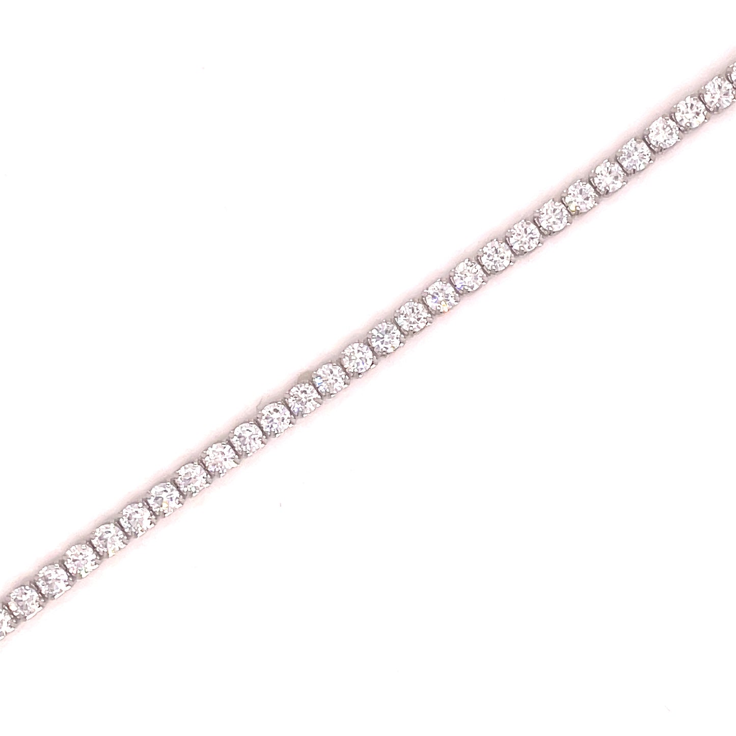 Sterling Silver Cubic Zirconia 2mm Tennis Bracelet
