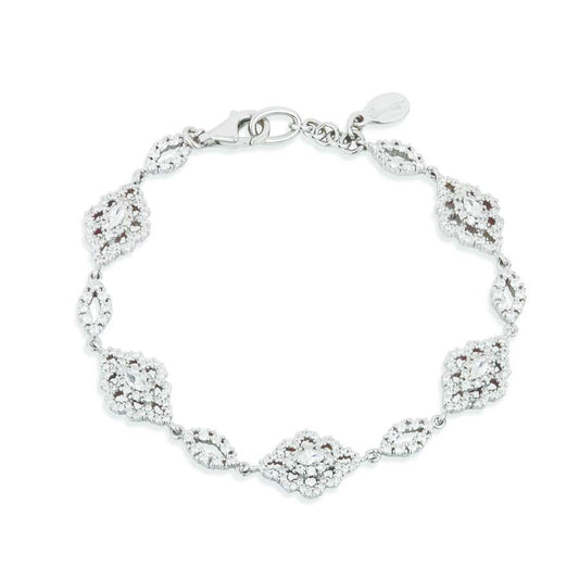 Sterling Silver Cubic Zirconia Art Deco Style Dress Bracelet