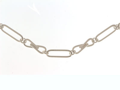 Sterling Silver Long Open Twist Link Bracelet