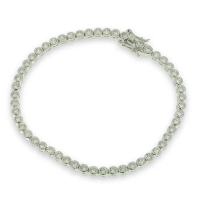 Sterling Silver Round Cubic Zirconia Tennis Bracelet