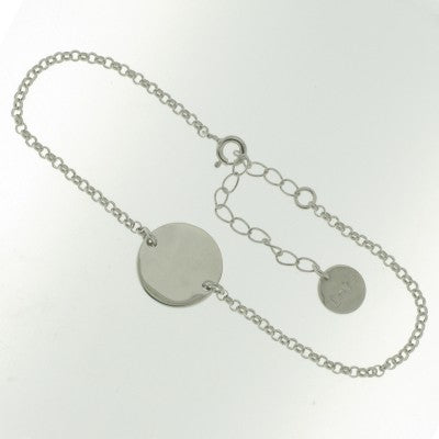 Sterling Silver Round Disc Bracelet