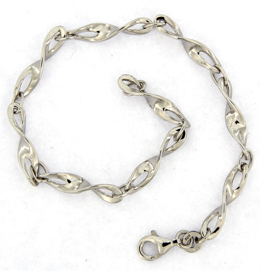 Sterling Silver Polished Open Twist Link Bracelet