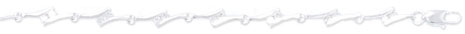 Sterling Silver Cubic Zirconia Wave Bracelet