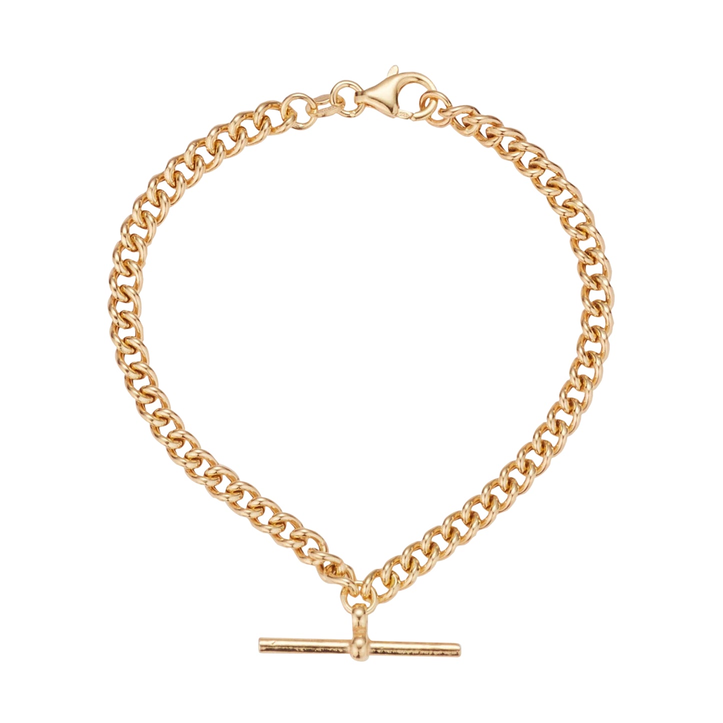 Silver Gold Vermeil T Bar / Curb Bracelet