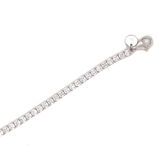 Sterling Silver Cubic Zirconia Claw Set Line Bracelet