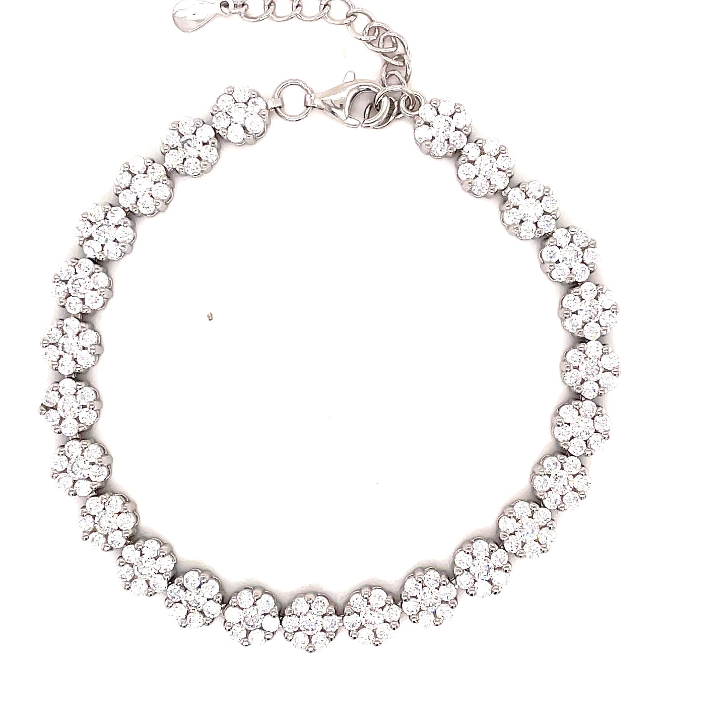 Sterling Silver Cubic Zirconia Claw Set Bracelet
