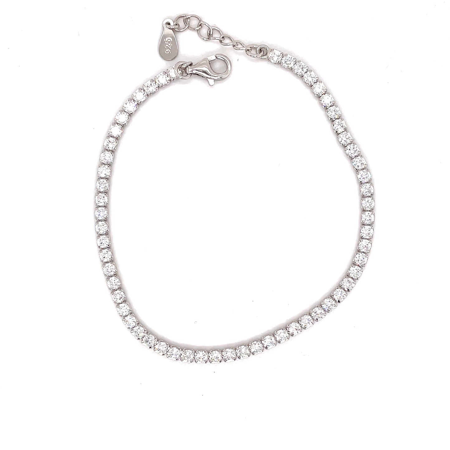 Sterling Silver Cubic Zirconia Line Bracelet